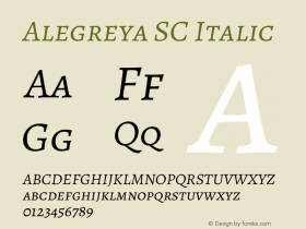 Alegreya SC Italic Version 2.000; ttfautohint (v1.5)图片样张