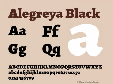 Alegreya Black Version 2.000;PS 002.000;hotconv 1.0.88;makeotf.lib2.5.64775 Font Sample