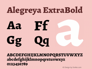 Alegreya ExtraBold Version 2.000; ttfautohint (v1.5)图片样张