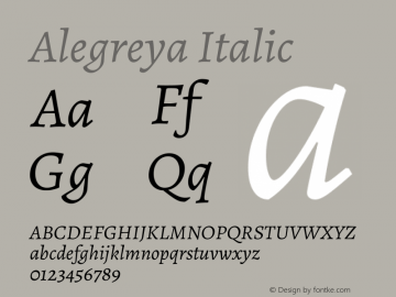 Alegreya Italic Version 2.000; ttfautohint (v1.5)图片样张