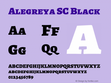 Alegreya SC Black Version 2.000; ttfautohint (v1.5) Font Sample