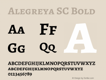 Alegreya SC Bold Version 2.000;PS 002.000;hotconv 1.0.88;makeotf.lib2.5.64775 Font Sample