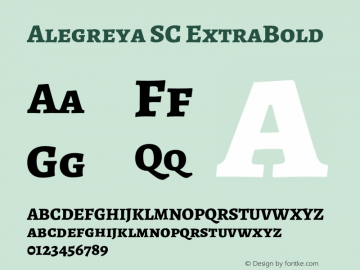 Alegreya SC ExtraBold Version 2.000;PS 002.000;hotconv 1.0.88;makeotf.lib2.5.64775 Font Sample