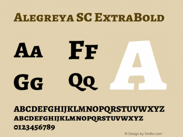 Alegreya SC ExtraBold Version 2.000; ttfautohint (v1.5) Font Sample