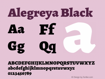 Alegreya Black Version 2.001; ttfautohint (v1.6)图片样张