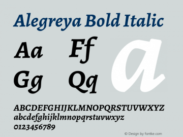 Alegreya Bold Italic Version 2.001; ttfautohint (v1.6)图片样张