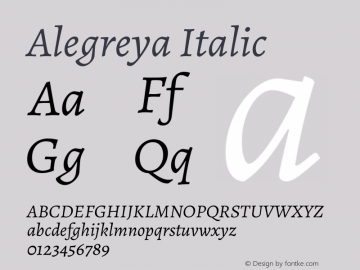 Alegreya Italic Version 2.001; ttfautohint (v1.6)图片样张