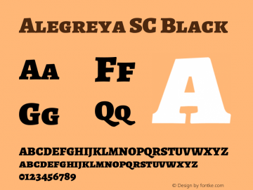 Alegreya SC Black Version 2.001; ttfautohint (v1.6) Font Sample