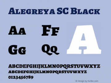 Alegreya SC Black Version 2.001;PS 002.001;hotconv 1.0.88;makeotf.lib2.5.64775 Font Sample