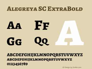 Alegreya SC ExtraBold Version 2.001;PS 002.001;hotconv 1.0.88;makeotf.lib2.5.64775 Font Sample