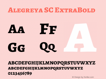 Alegreya SC ExtraBold Version 2.001; ttfautohint (v1.6) Font Sample