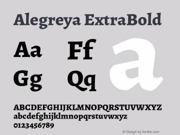 Alegreya ExtraBold Version 2.002; ttfautohint (v1.6)图片样张