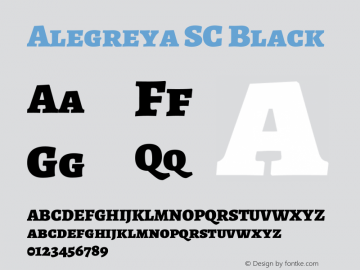 Alegreya SC Black Version 2.002; ttfautohint (v1.6) Font Sample