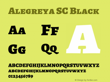 Alegreya SC Black Version 2.002;PS 002.002;hotconv 1.0.88;makeotf.lib2.5.64775 Font Sample