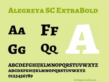Alegreya SC ExtraBold Version 2.002;PS 002.002;hotconv 1.0.88;makeotf.lib2.5.64775 Font Sample