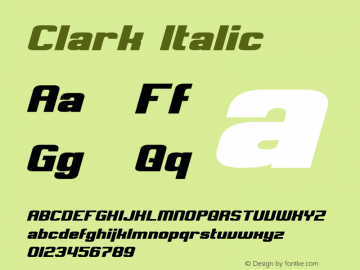 Clark Italic Version 1.10 September 7, 2014图片样张