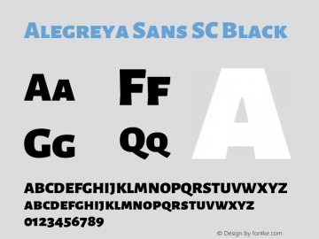Alegreya Sans SC Black Version 2.002; ttfautohint (v1.6)图片样张
