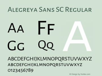 Alegreya Sans SC Regular Version 2.002; ttfautohint (v1.6)图片样张