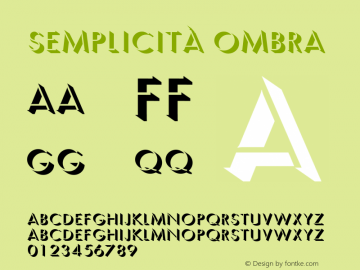 Semplicita-Ombra Version 2.500 Font Sample