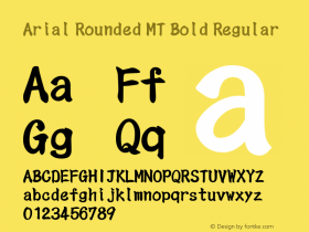 Arial Rounded MT Bold Regular Version 1.51x Font Sample