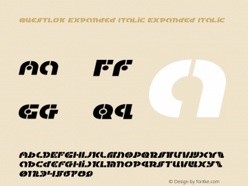 Questlok Expanded Italic Version 2.0; 2017图片样张