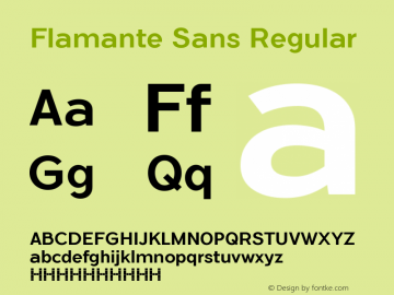 FlamanteSans Version 1.186; ttfautohint (v1.6) Font Sample