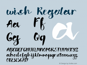wish Regular  Font Sample