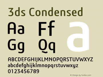 3ds-Condensed Version 1.000 Font Sample