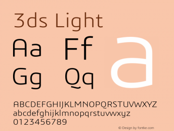3ds-Light Version 1.000 Font Sample
