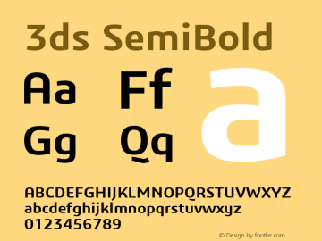 3ds-SemiBold Version 1.000图片样张