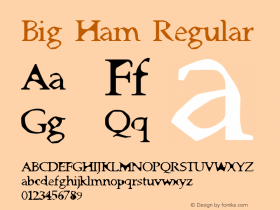 Big Ham Regular 2.0 of this chunky and tasty font beastie图片样张