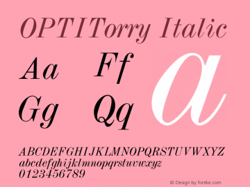 OPTITorry-Italic 001.000图片样张