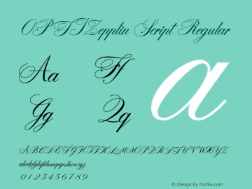 OPTIZepplin-Script 001.000 Font Sample