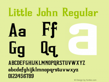 Little John Version 1.0 Font Sample