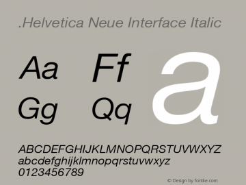.Helvetica Neue Interface Italic M3 10.0d35e1图片样张
