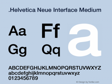 .Helvetica Neue Interface Medium P4 10.0d35e1 Font Sample