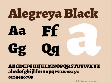 Alegreya Black Version 2.003;PS 002.003;hotconv 1.0.88;makeotf.lib2.5.64775图片样张