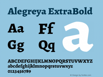 Alegreya ExtraBold Version 2.003;PS 002.003;hotconv 1.0.88;makeotf.lib2.5.64775图片样张