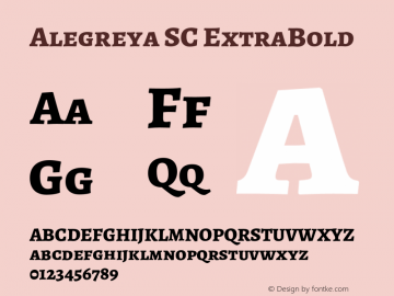 Alegreya SC ExtraBold Version 2.003;PS 002.003;hotconv 1.0.88;makeotf.lib2.5.64775 Font Sample