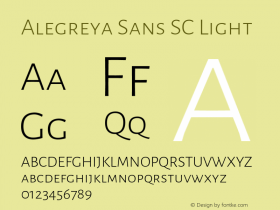 Alegreya Sans SC Light Version 2.003;PS 002.003;hotconv 1.0.88;makeotf.lib2.5.64775图片样张