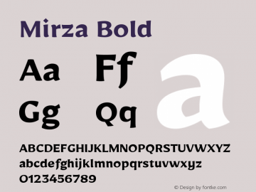 Mirza Bold Version 1.0000g图片样张