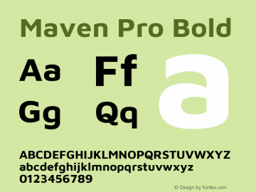 Maven Pro Bold Version 2.000 Font Sample