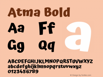 Atma Bold Version 1.101;PS 1.100;hotconv 1.0.86;makeotf.lib2.5.63406图片样张