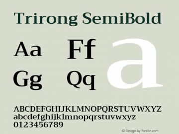 Trirong-SemiBold Version 1.000图片样张