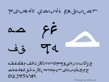 Psuedo Saudi Regular 1 Font Sample