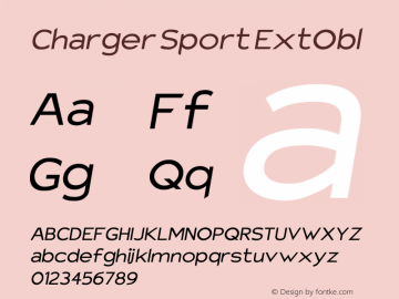 Charger Sport Extended Oblique Version 1.1 Font Sample