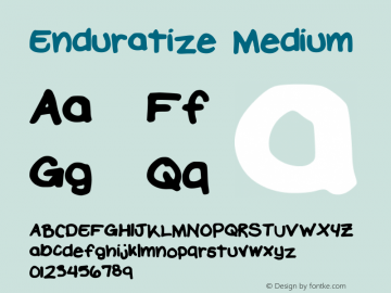 Enduratize Version 001.000 Font Sample