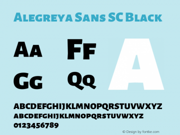 Alegreya Sans SC Black Version 2.004; ttfautohint (v1.6) Font Sample