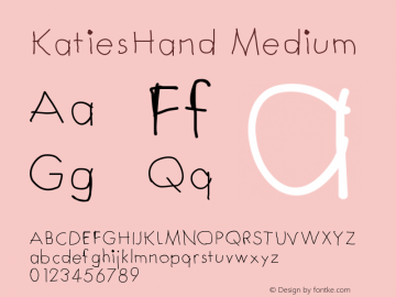 KatiesHand Medium Version 001.000 Font Sample