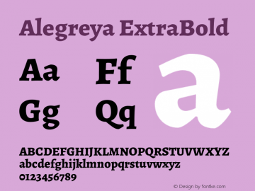 Alegreya ExtraBold Version 2.004;PS 002.004;hotconv 1.0.88;makeotf.lib2.5.64775图片样张